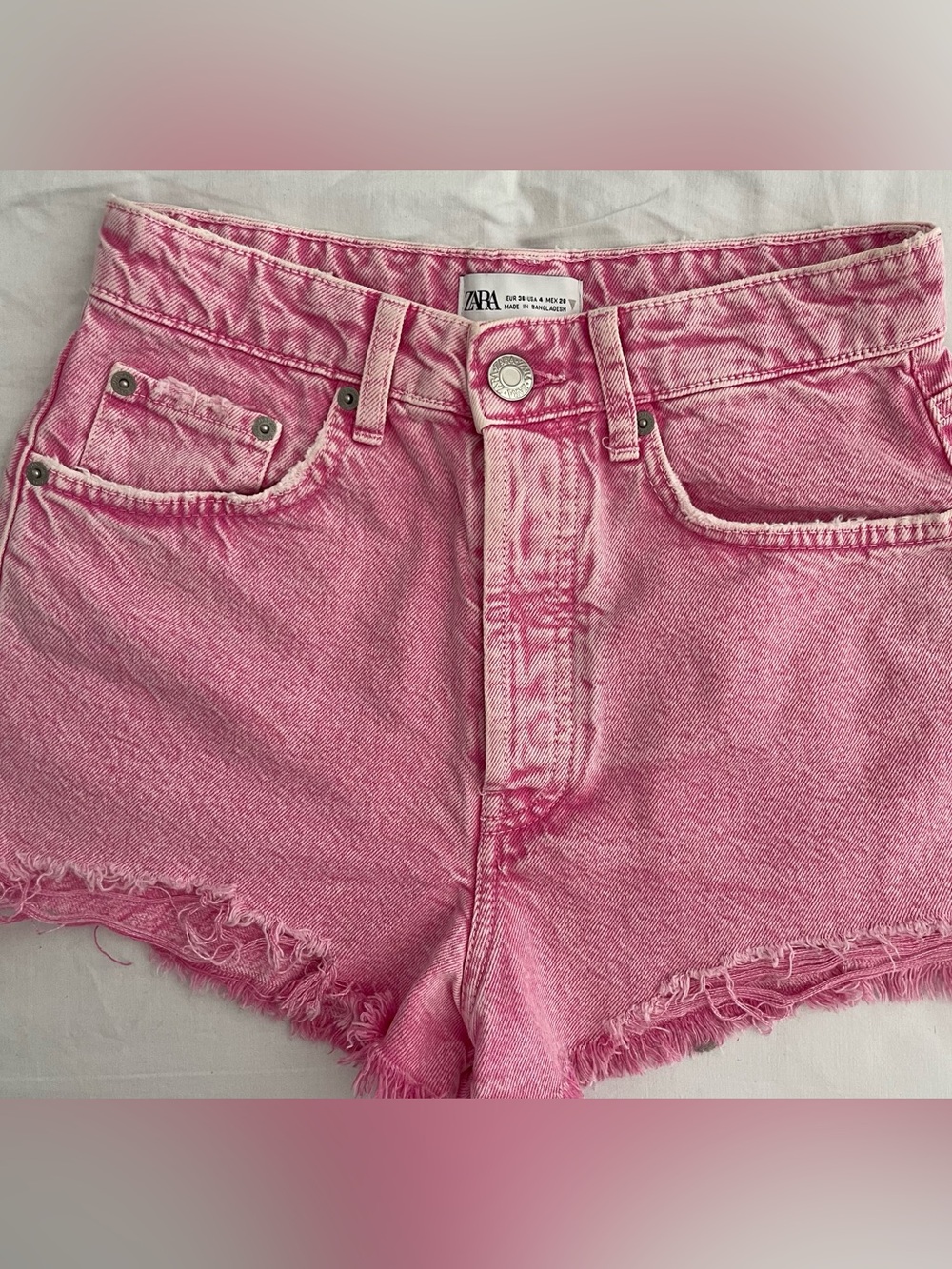 Zara  Pink Denim Cutoff Shorts
